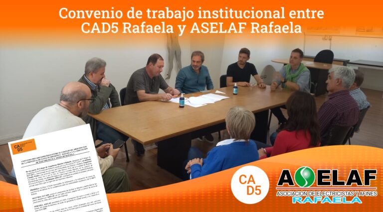 Convenio de trabajo institucional entre CAD5 Rafaela y ASELAF Rafaela